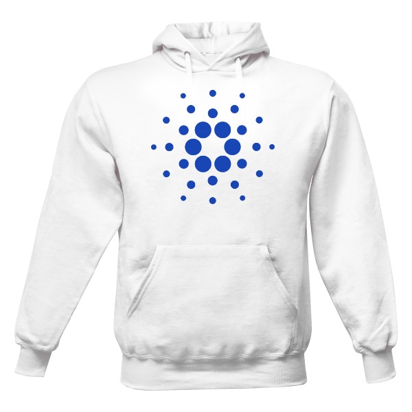 Pánská mikina s kapucí Just Hoods s potiskem Kryptoměna, Cardano 